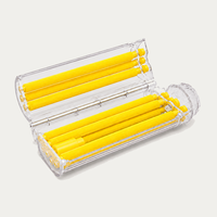 Rouleuse à cigares manuelle jaune moderne en plastique, pour tabac, avec boîtier transparent à facettes et base striée, cadeau pour hommes, pour bar lounge