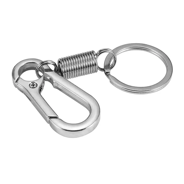 Keychain Simple Strong Carabiner Shape Key Chain Ring Stainless Steel Keyring Keyfob Key Holder
