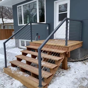 Système de rampe d'<span class=keywords><strong>escalier</strong></span> moderne pour balcon et villa en <span class=keywords><strong>acier</strong></span> inoxydable avec câble - Product Image 4