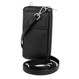 Sac de téléphone pour femme avec protection RFID, fermeture éclair, rabat vertical, portefeuille long en cuir véritable, bandoulière pour les voyages d'affaires - Product Image 2