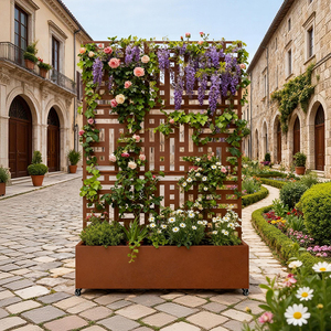 <span class=keywords><strong>Grand</strong></span> <span class=keywords><strong>bac</strong></span> <span class=keywords><strong>à</strong></span> plantes classique en fer avec cadre de clôture pour plantes grimpantes et vignes, <span class=keywords><strong>bac</strong></span> <span class=keywords><strong>à</strong></span> jardin <span class=keywords><strong>sur</strong></span>élevé galvanisé <span class=keywords><strong>sur</strong></span> <span class=keywords><strong>roulettes</strong></span> pour le sol - Product Image 1