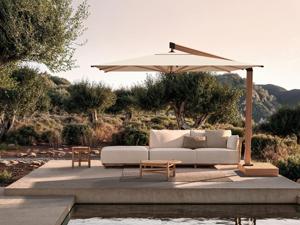 Parasol solaire LED moderne, résistant et imperméable pour l'extérieur, idéal pour les hôtels, les parcs et les restaurants - DC-LUP-105 - Tissu - Product Image 1