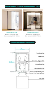 Sistema <span class=keywords><strong>de</strong></span> Seguridad Inteligente con Sensor <span class=keywords><strong>de</strong></span> Movimiento Táctil <span class=keywords><strong>para</strong></span> Interiores, Motor Inalámbrico, Abrepuertas Automático <span class=keywords><strong>de</strong></span> Vidrio Corredizo con Levitación Magnética - Product Image 4