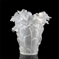 Vase à fleurs en verre Liuli de luxe, fait main, en cristal givré, sculpture décorative de Noël Fengming FM0011 pour la maison et la table