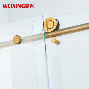 Chất Lượng Cao Phòng Tắm Duy Nhất Trượt Vòi Hoa Sen Cửa Không Khung Hình Chữ Nhật 304 Thép Không Gỉ Vàng Tempered Glass Phòng Tắm - Product Image 3