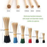 Brochettes en bambou écologiques, jetables, de haute qualité, teintes sur mesure, multicolores, pour barbecue, grillades, fruits, décoratives, fabrication OEM