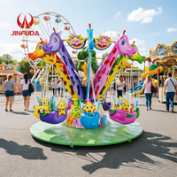 Manège Chaise Volante 12 Places en Fibre de Verre et Métal pour Parcs d'Attractions et Carnavals - Produits de Divertissement pour Enfants