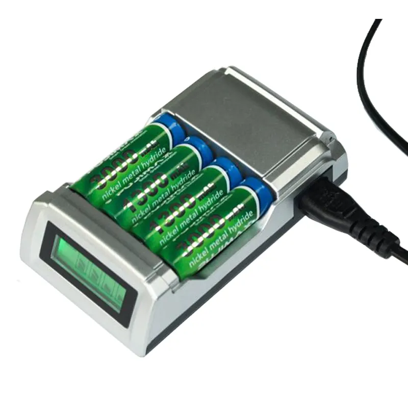 Universal Cheap 4 Slot 1.2V NIMH NICD 14500 AA AAA Battery Charger for AA AAA Batteries from China