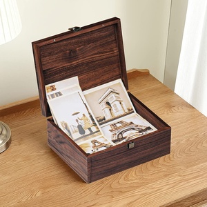 Wooden Souvenir Packaging <strong>Box</strong> with Latch Custom Wooden Boxes with Hinged Lid Walnut <strong>Keepsake</strong> <strong>Box</strong> with Lock for Gift Packaging - Product Image 3