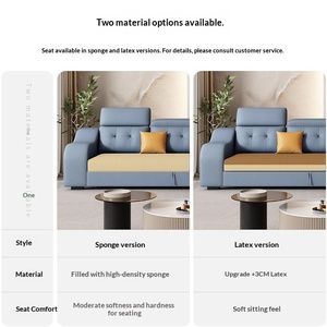 โซฟาเบดผ้าเทคโนโลยีอเนกประสงค์ โซฟาปรับระดับได้พร้อมที่เก็บของแบบ Chaise Lounge ดีไซน์ทันสมัยสำหรับอพาร์ทเมนต์และบ้าน - Product Image 4