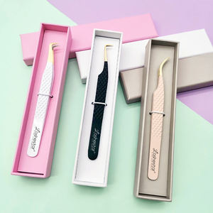 Private Label Volume Pinzette Custom Lash Extension Starke Isolation pinzette mit Custom Box Fiber Tip Wimpern pinzette - Product Image 1