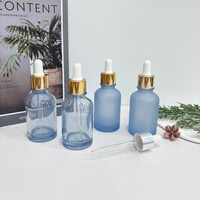 Vente en gros usine : Bouteille d'huile essentielle en verre blanc de 50 ml, diffuseur d'arômes bleu clair sans flamme, vide, disponible pour le sous-conditionnement