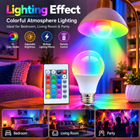 Ampoule LED RGB E27 avec télécommande, ampoule intelligente à changement de couleur, 16 couleurs, lampe d'ambiance décorative à intensité variable