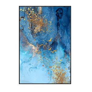 Commercio all'ingrosso <span class=keywords><strong>di</strong></span> arte astratta <span class=keywords><strong>blu</strong></span> e oro acrilico fatto a mano <span class=keywords><strong>dipinto</strong></span> su tela arte della parete decorazione <span class=keywords><strong>di</strong></span> arte moderna dipinti - Product Image 4