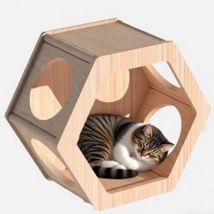 Estante Flotante <span class=keywords><strong>de</strong></span> Madera Hexagonal para Montar en la <span class=keywords><strong>Pared</strong></span>, Combinable y Personalizable - Product Image 2