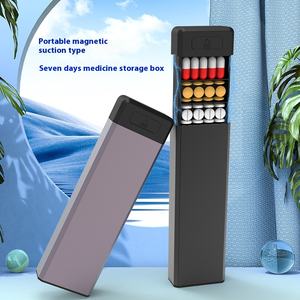 علبة حبوب معدنية محمولة لمدة 7 أيام ، منظم تخزين صغير من سبائك الألومنيوم مع ختم مغناطيسي لإدارة الأدوية اليومية - Product Image 6