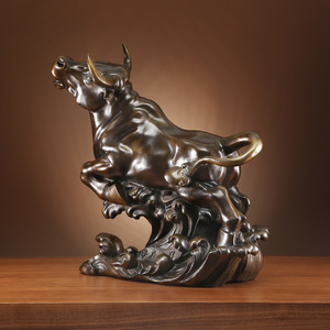 Adorno de toro de bronce, decoración de oficina Feng Shui, regalo para el hogar y la oficina - Product Image 3