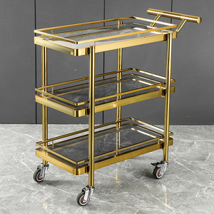 Carrello di Servizio BBQ per Hotel e Ristoranti di Lusso, in Acciaio Inox a Tre Livelli, Multifunzione, per KTV e Snack - Product Image 2
