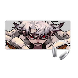 Alfombrilla de Ratón XXL para Juegos, Diseño de Anime y <span class=keywords><strong>Manga</strong></span>, Arte Oscuro, Alfombrilla de Escritorio Extendida Antideslizante, Duradera, Monocromática, Ojo Rojo, para PC - Product Image 3