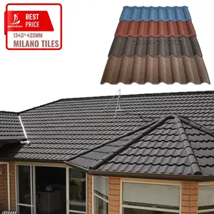 Toiture pour maison stone coated metal aluminum roofing sheet roof tiles For Shingle House Villa Corrugated Metals Roofing Sheet