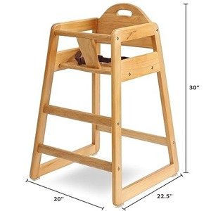 Chaise haute en bois pour bébé et tout-petit, moderne, <span class=keywords><strong>empilable</strong></span>, de qualité commerciale, en bois massif, table à manger, cuisine - Product Image 6