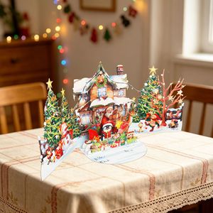 3D Christmas greeting card Luxurious surprise pop up greeting card 3D Santa Claus and Christmas tree In stock High quality - Product Image 2