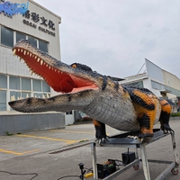 Modèle d'animal robotique imperméable grandeur nature, crocodile animatronique pour parc d'attractions