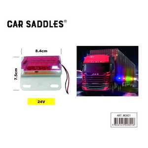 Feux de gabarit pour camion 8,4x7,5cm 24V Rouge Rectangulaire pour Véhicules Commerciaux - Product Image 2