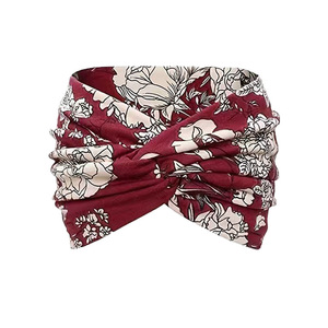 عصابة رأس واسعة بنمط البوهو للنساء عصابة رأس كبيرة جدًا عمامة للتمرين على الموضة يوجا عصابة شعر ملتوية إكسسوارات شعر سميكة - Product Image 5