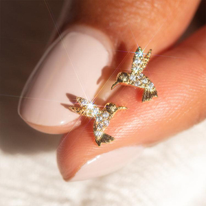 CANNER Vente en gros de boucles d'oreilles en argent sterling 925, motif oiseau Robin mignon, plaqué or 18 carats, mini boucles d'oreilles pour enfants et adultes - Product Image 6