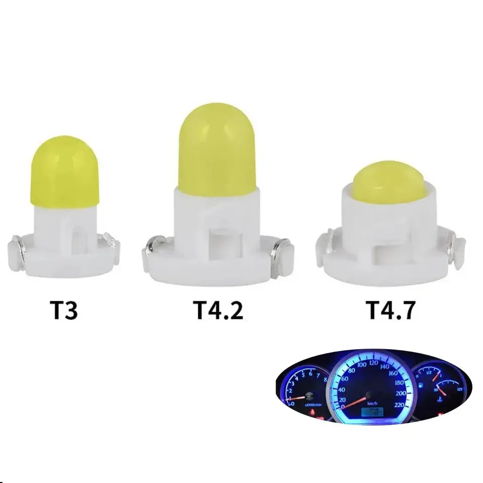 T3 T4.2 T4.7 COB Dashboard LED lampadine Map indicatore di avvertimento luci interne per lampade per strumenti per veicoli auto DC12V