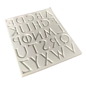 Moules <span class=keywords><strong>en</strong></span> silicone DIY rectangulaires personnalisés de 26 pièces, lettres majuscules anglaises <span class=keywords><strong>en</strong></span> métal industriel 3D MingLiU-ExtB, forme de police de caractères - Product Image 3