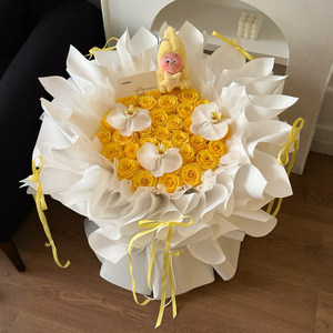 Flores de Jabón Artificiales Preservadas, Rosas Amarillas en Forma de Estrella, Ramo Hecho a Mano, <span class=keywords><strong>para</strong></span> Cumpleaños, Festival Qixi, Día de San Valentín - Product Image 1