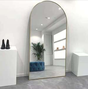 <span class=keywords><strong>Espejo</strong></span> de <span class=keywords><strong>Pared</strong></span> con Marco de Aluminio Arqueado Moderno, <span class=keywords><strong>Espejo</strong></span> de Cuerpo Entero con Cristal <span class=keywords><strong>Dorado</strong></span> para Decoración de Sala de Estar o Dormitorio - Product Image 5