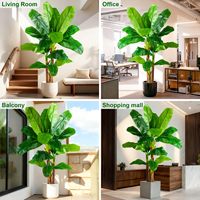 Arbre bananier artificiel de 9 pieds de haut, plante bananier artificielle, feuilles artificielles luxuriantes, parfait pour la décoration d'hôtels, de bureaux, d'espaces extérieurs et intérieurs, vente en gros