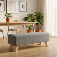 Pouf Ottoman Style Moderne, Repose-Pieds Réglable en Hauteur, Banc Long, Chaise, Canapé, Revêtement en Tissu, Chambre, Salon, Extérieur