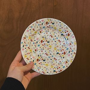 Tasse à café et soucoupe en céramique émaillée effet éclaboussures d'encre vintage avec anse, vente en gros pour la maison - Product Image 5