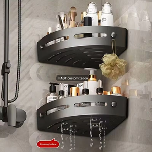 Lot d'étagères murales en gros pour usine, sans perçage, étagère d'angle, organisateur de salle de bain, <span class=keywords><strong>rangement</strong></span> mural en plastique - Product Image 1