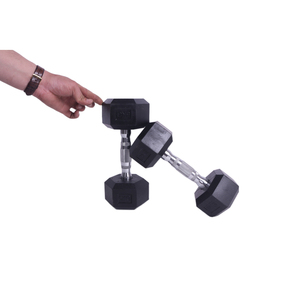 Toptan dambıl spor eğitim ekipmanları dambıl spor seti satılık siyah altıgen dambıl - Product Image 5