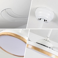 Ventilateur de plafond à moteur DC LED au design moderne avec télécommande, 6 vitesses, construction en fer pour chambre, cuisine et salle à manger