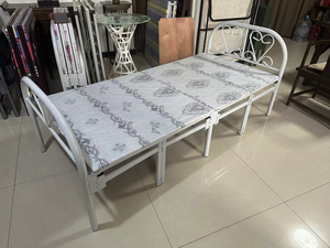 Stable Manufacturing Modern Design Factory Affordable Wholesale of Strong Portable <b>Single</b> <b>Metal</b> <b>Frame</b> Folding <b>Beds</b> with Mattress - Product Image 6