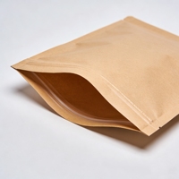 Sacs en papier kraft avec fermeture éclair, personnalisés en gros, classiques, de qualité alimentaire, étanches à l'humidité, réutilisables, avec fenêtre, sacs bruns