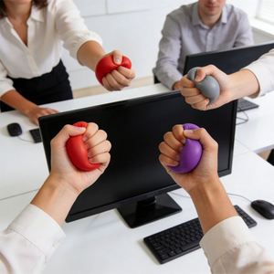 Balles anti-stress personnalisées, couleur unie, forme ronde, en mousse PU, pour événements promotionnels - Product Image 2