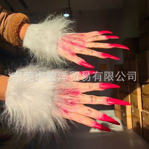 ถุงมือมนุษย์หมาป่า กรงเล็บผีขนยาว ขนาดเดียว อุปกรณ์ประกอบชุดฮาโลวีน - Product Image 5