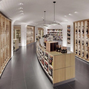 Meuble <span class=keywords><strong>mural</strong></span> classique en bois massif écologique pour le <span class=keywords><strong>rangement</strong></span> et la présentation de vins, avec éclairage LED en option, pour salon et maison - Product Image 4