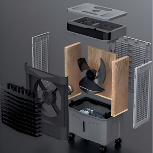 Ventilateur de climatisation mobile de 90 cm avec refroidissement par évaporation, réglage de la vitesse du vent multi-vitesses pour la maison, le <span class=keywords><strong>garage</strong></span>, l'usine - Product Image 5