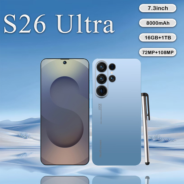 Global Version S26 Ultra Android Smartphone 8000mAh Battery Ten-Core CPU Multi-Language