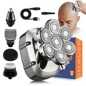 Afeitadora Rotatoria USB 5 en 1 Impermeable con Cuchillas de Acero Inoxidable y 7 Cabezales para Uso Doméstico - Product Image 1