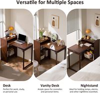 Table de bureau pliante en bambou avec étagères et bureau d'étude pliant peu encombrant