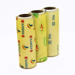 Hot bán siêu thực phẩm gói PVC Bộ phim kéo dài cấp thực phẩm bám phim 10mic 11mic 12mic PVC Jumbo CuộN 2500m